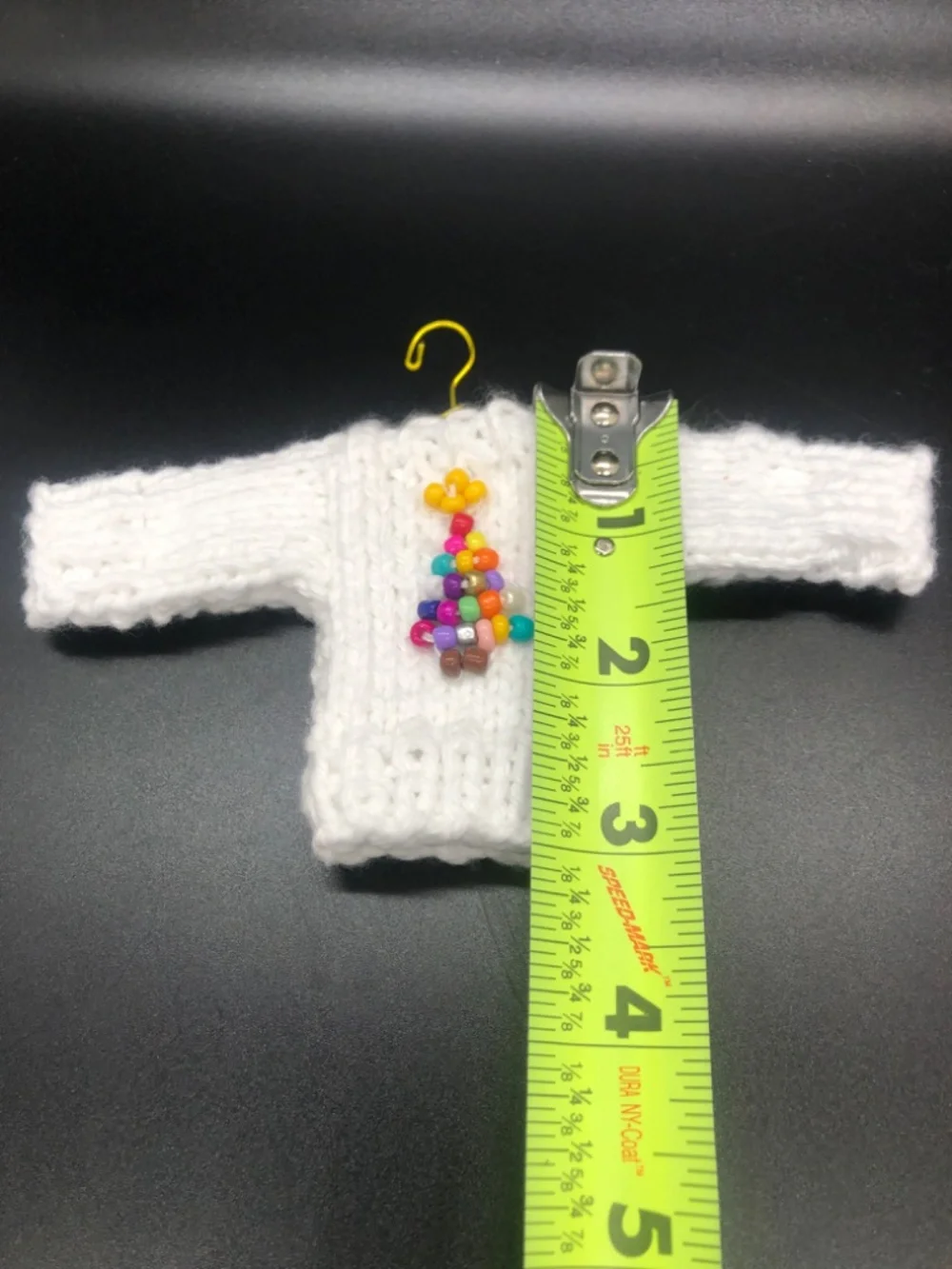 Mini Crochet Sweater Ornament, Tiny Christmas Tree Ornaments Handmade, Gift Tag